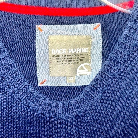 Race Marine Woman Blue and Red Stripes Sweater Size L - Picture 5 of 14